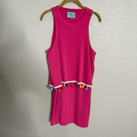 Judith March Hot Pink Tassel Dress Large - Picture 7 of 7